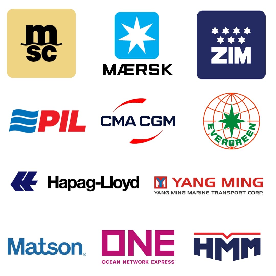 Shipping carriers detected automatically by the Container Tracking App